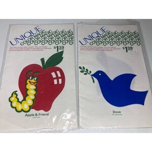 Vintage 70s UNIQUE Color Magic Iron On Color Transfers 2 Styles Apple Dove Craft